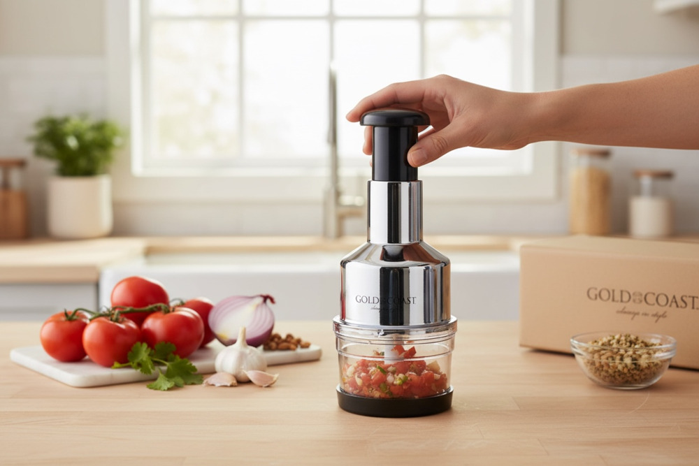 Gold Coast Manual Stainless Steel Food Chopper (SKU 000W4A)